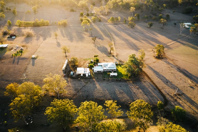 Aerial view of Australian countryside